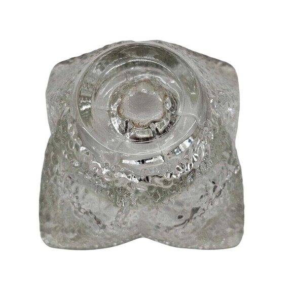 Frosted Glass Candle Holders With Textured Star Design - Picture 4 of 7